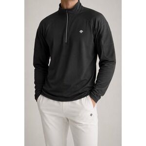 Descente Mens Black Quarter Zip Pullover Size 40 Elbow Panel Performance NWOT
